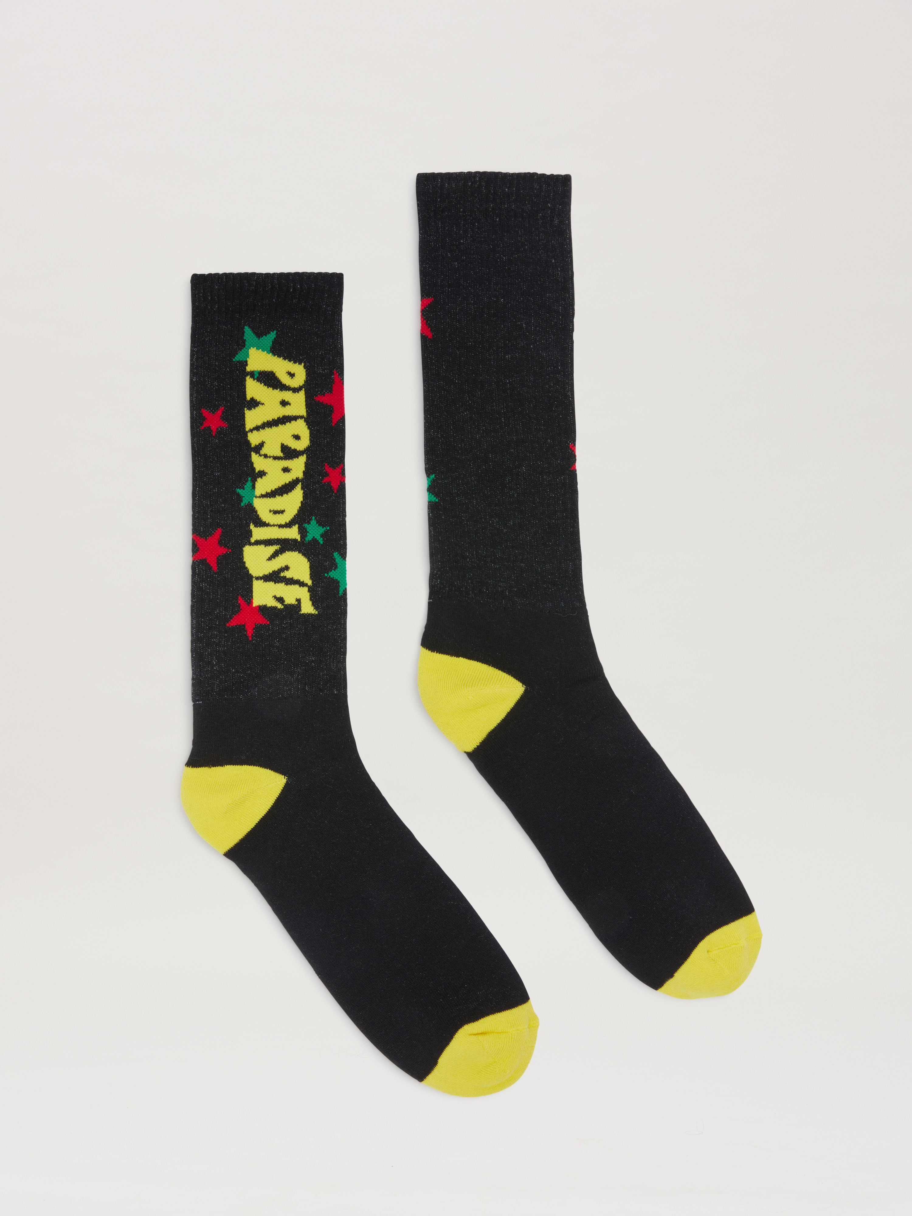 PALM ANGELS  Paradise Socken BLACK - YELLOW PMRA001S25FAB002