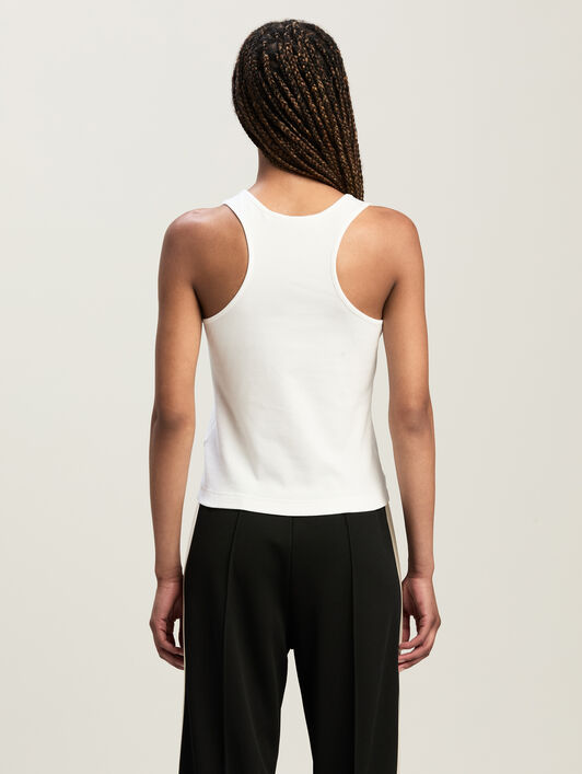 Classic Logo Rib Tank PALM ANGELS Classic Logo Rib Tank WHITE BLACK PWAC020C99FAB001