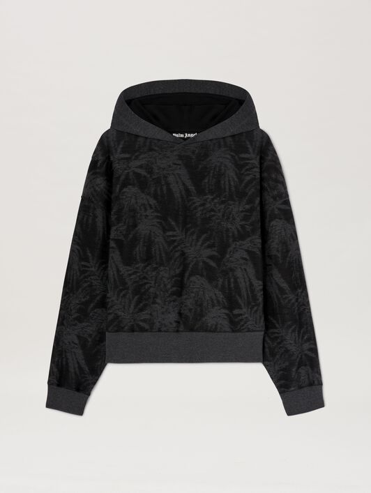 PALM ANGELS  Palmen Hoodie BLACK - GREY PMBB169S25FAB001