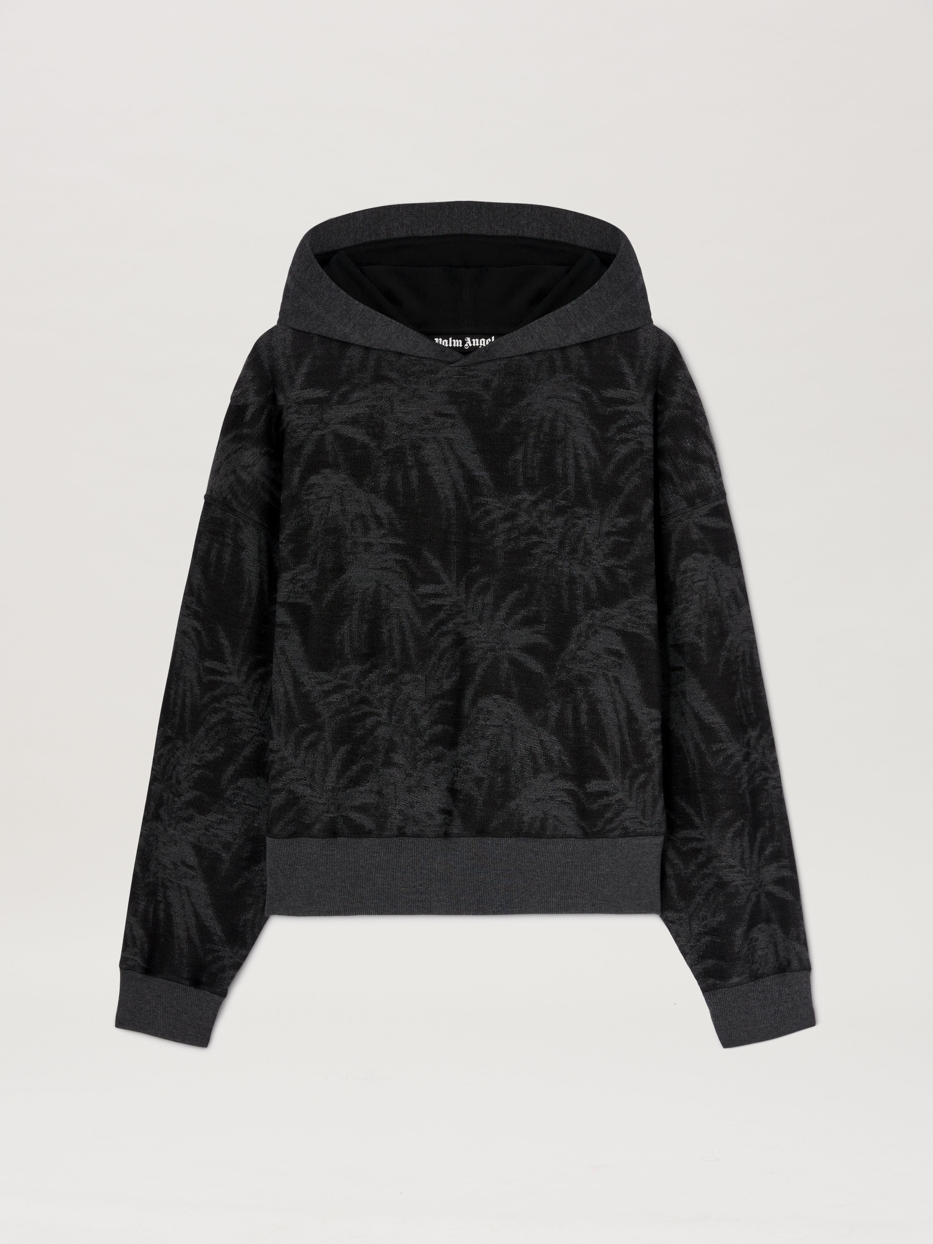 PALM ANGELS  Palmen Hoodie BLACK - GREY PMBB169S25FAB001
