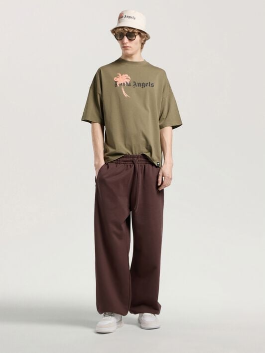 Palm Drift Loose T-Shirt PALM ANGELS Palm Drift Loose T-Shirt OLIVE GREEN - BLACK PAMAA03W26JR06