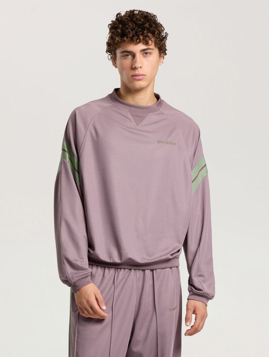 PALM ANGELS Urban Logo Track Crewneck MAUVE - SAGE PAMBF01F26FB01
