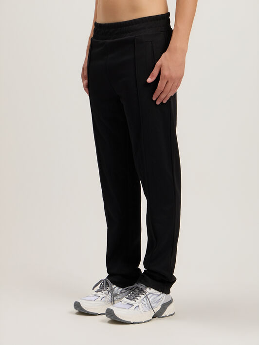 PALM ANGELS Back Curved Logo Track Pants BLACK OFF WHITE PMCJ048S26FAB001