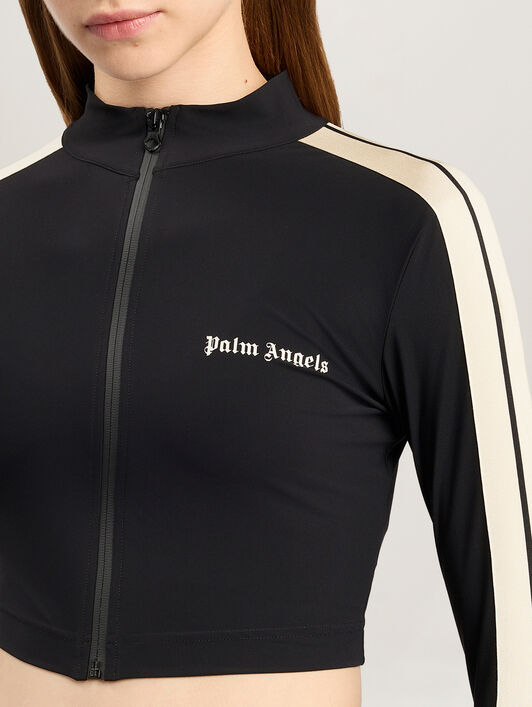 PALM ANGELS Classic Logo Training Jacket BLACK - OFF WHITE PAWVO04F26FB01