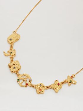 PALM ANGELS  Melted icons golden necklace GOLD - TRANSPARENT PWOD037S25MAT001