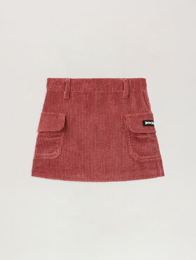 PALM ANGELS Pa  Corduroy Mini Cargo Skirt ANTIQUE ROSE OFF WHITE PGCU007F25FAB001