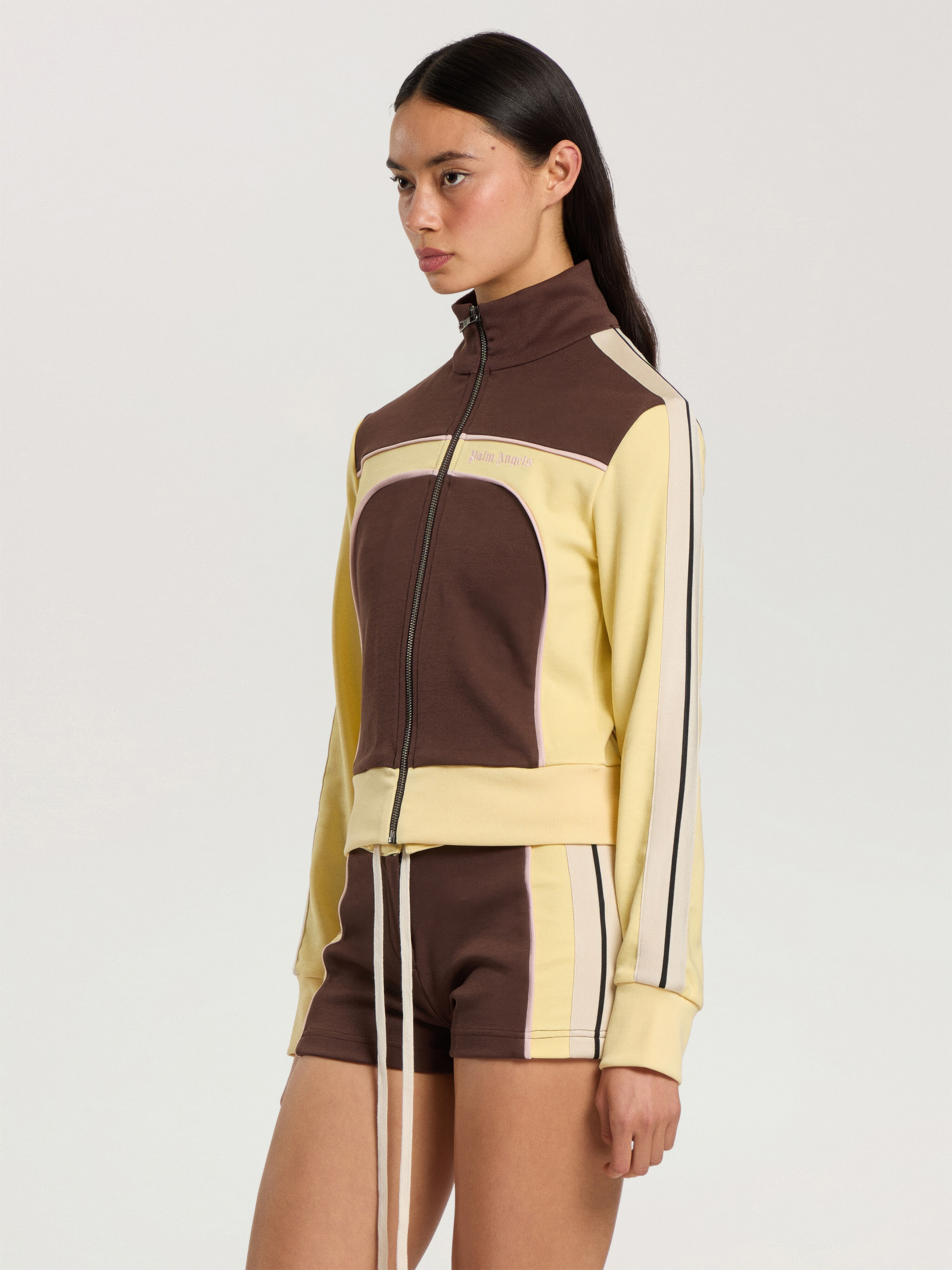 Colorblock Track Jacket PALM ANGELS Colorblock Track Jacket BROWN - LIGHT YELLOW PAWBD03F26FB01