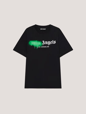 PALM ANGELS Spray LA T-Shirt Black/Green PMAA109T26JER001