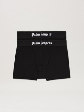 PALM ANGELS  Logo band blpack boxer BLACK - OFF WHITE PMJA043S25LEA001