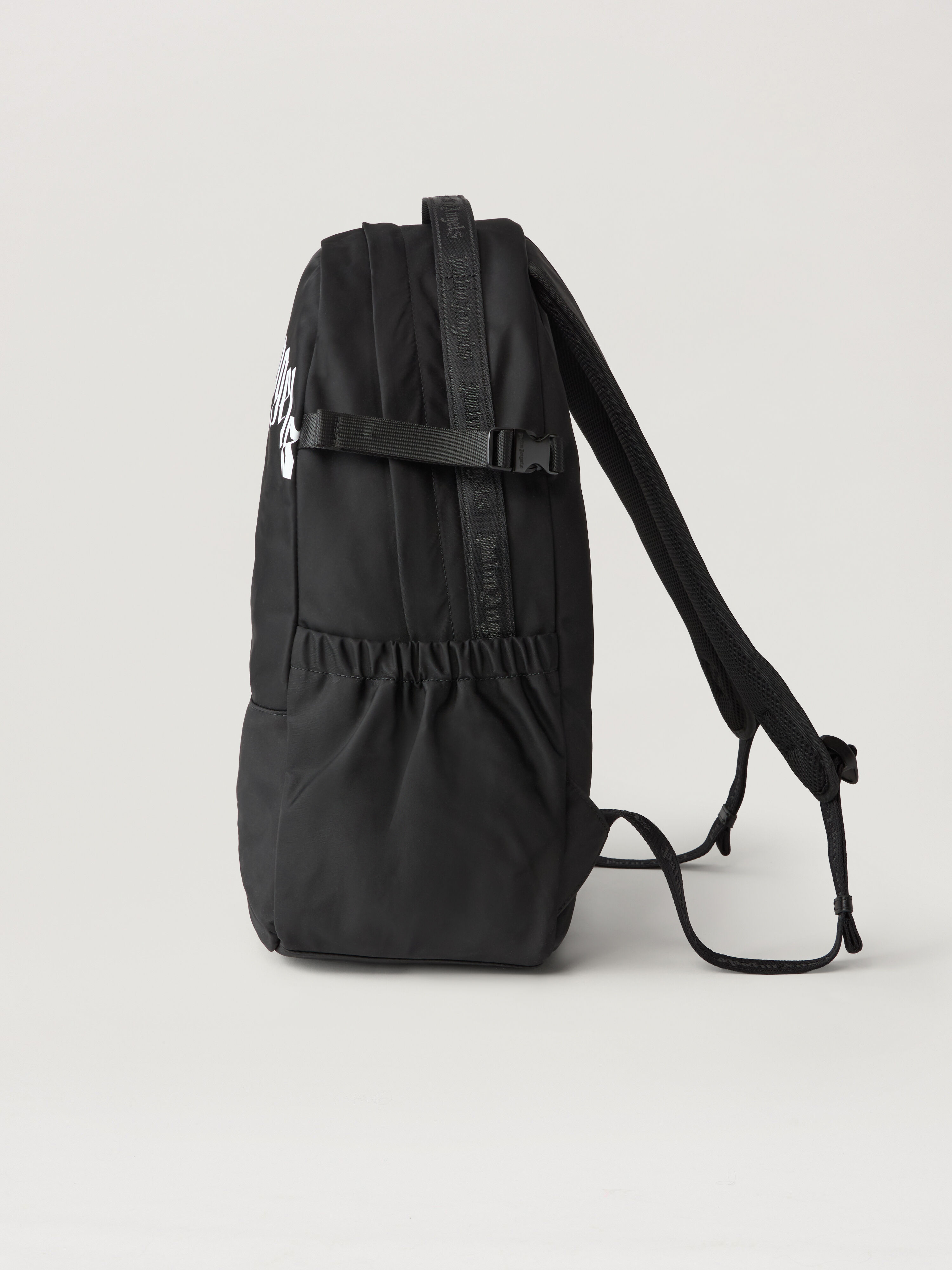 Curved Logo Backpack in BLACK WHITE for Men | Palm Angels®