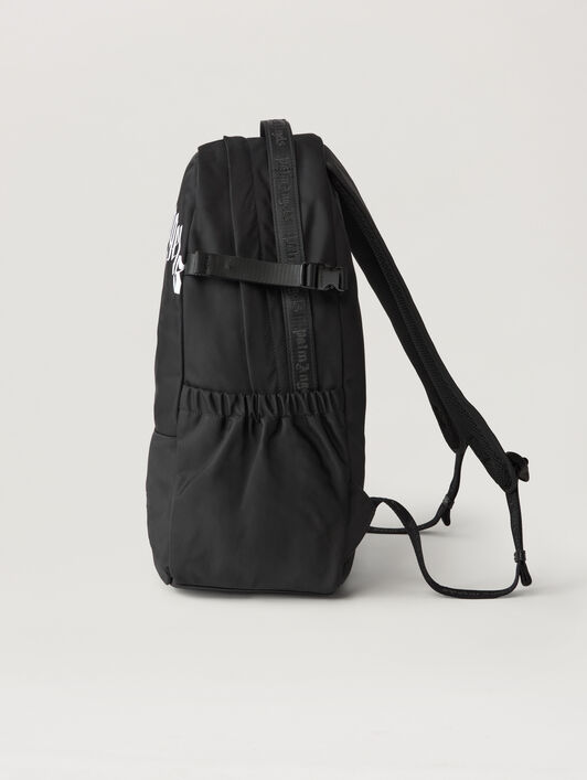 PALM ANGELS Curved Logo Backpack BLACK WHITE PMNB02IS26FAB001