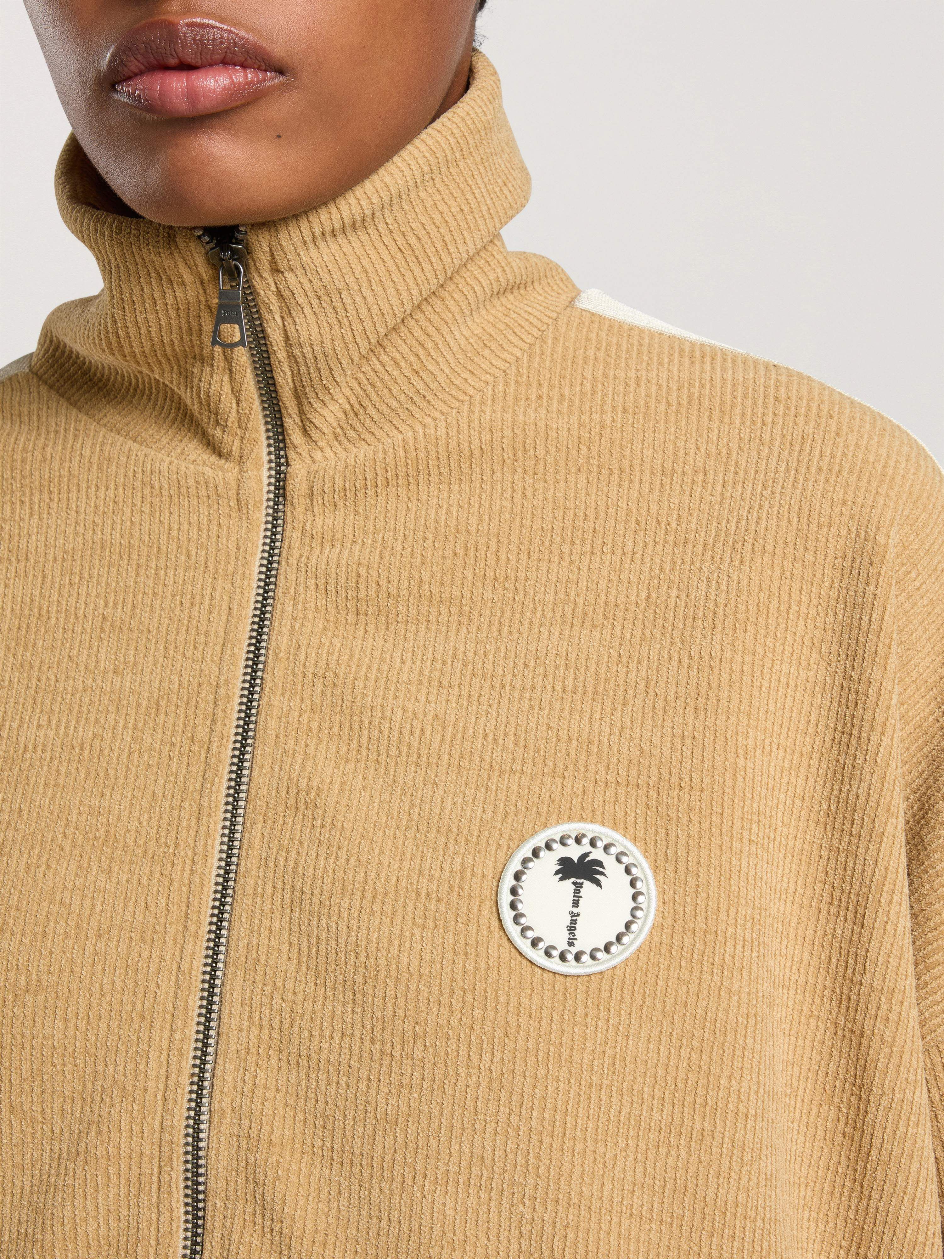 Palm Tree Chenille Track Jacket PALM ANGELS Palm Tree Chenille Track Jacket KAKI - OFF WHITE PAWBD04W26FB01