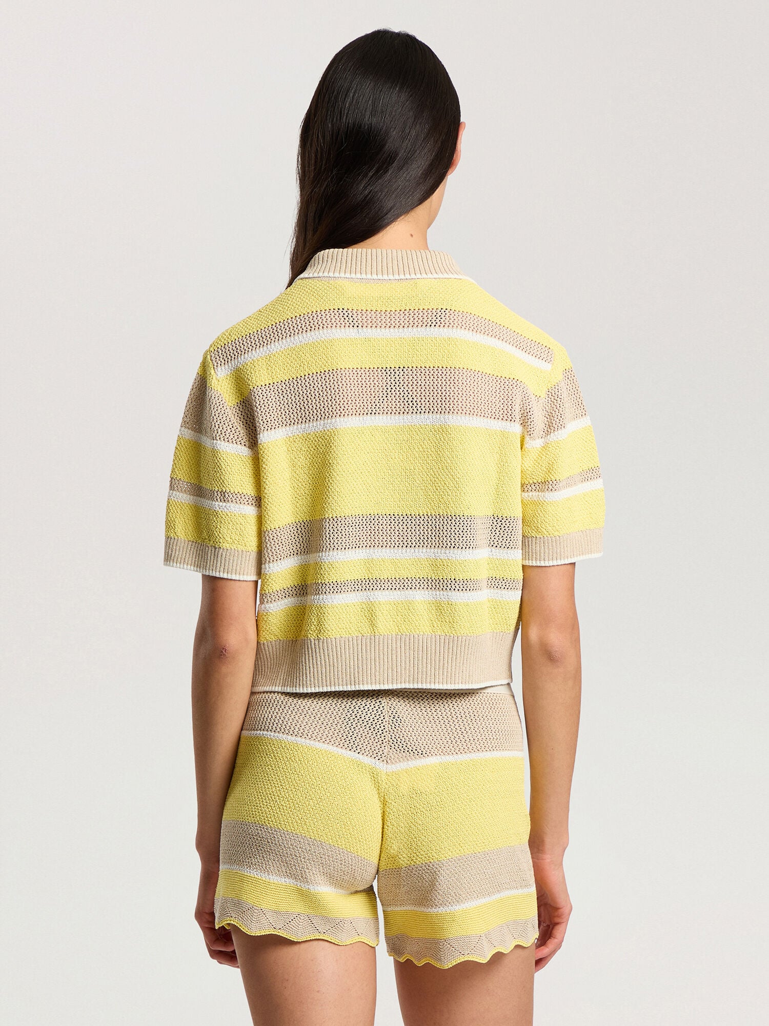 Palm Sway Beach Cardigan PALM ANGELS Palm Sway Beach Cardigan LIGHT YELLOW - KAKI PAWHB01F26KN01