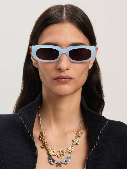 PALM ANGELS  Noah sunglasses LIGHT BLUE - DARK GREY PERI104S25PLA001