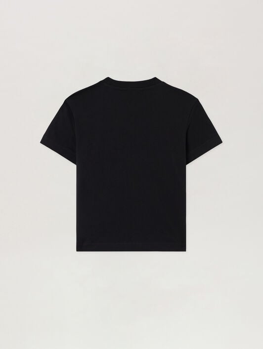 PALM ANGELS Palm Stamp. T-Shirt NERO/BLACK PBAA003S26JER003