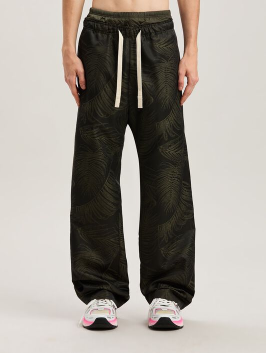 PALM ANGELS  Palmen Jacquard Hose MILITARY GREEN - MILITARY GREEN PMCA143S25FAB001