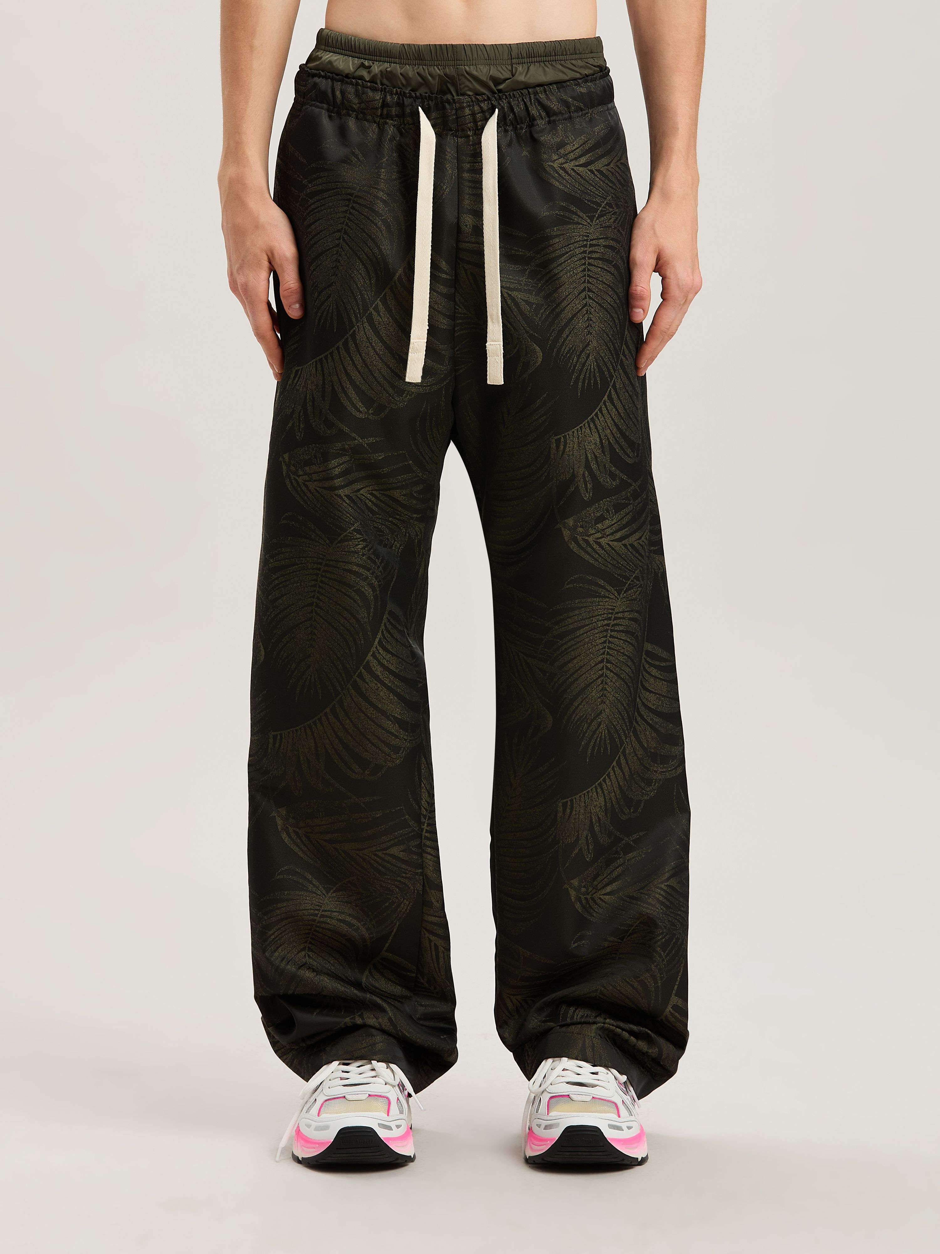 PALM ANGELS  Palmen Jacquard Hose MILITARY GREEN - MILITARY GREEN PMCA143S25FAB001