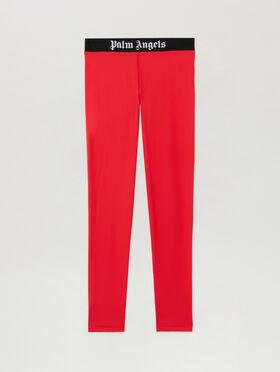 PALM ANGELS Classic Logo Sport Leggings RED BLACK PWVG016S26FAB001