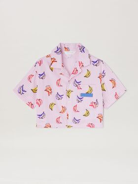 PALM ANGELS  Bananas print cropped short sleeves shirt BUTTER CHERRY PGAA001C99JER002