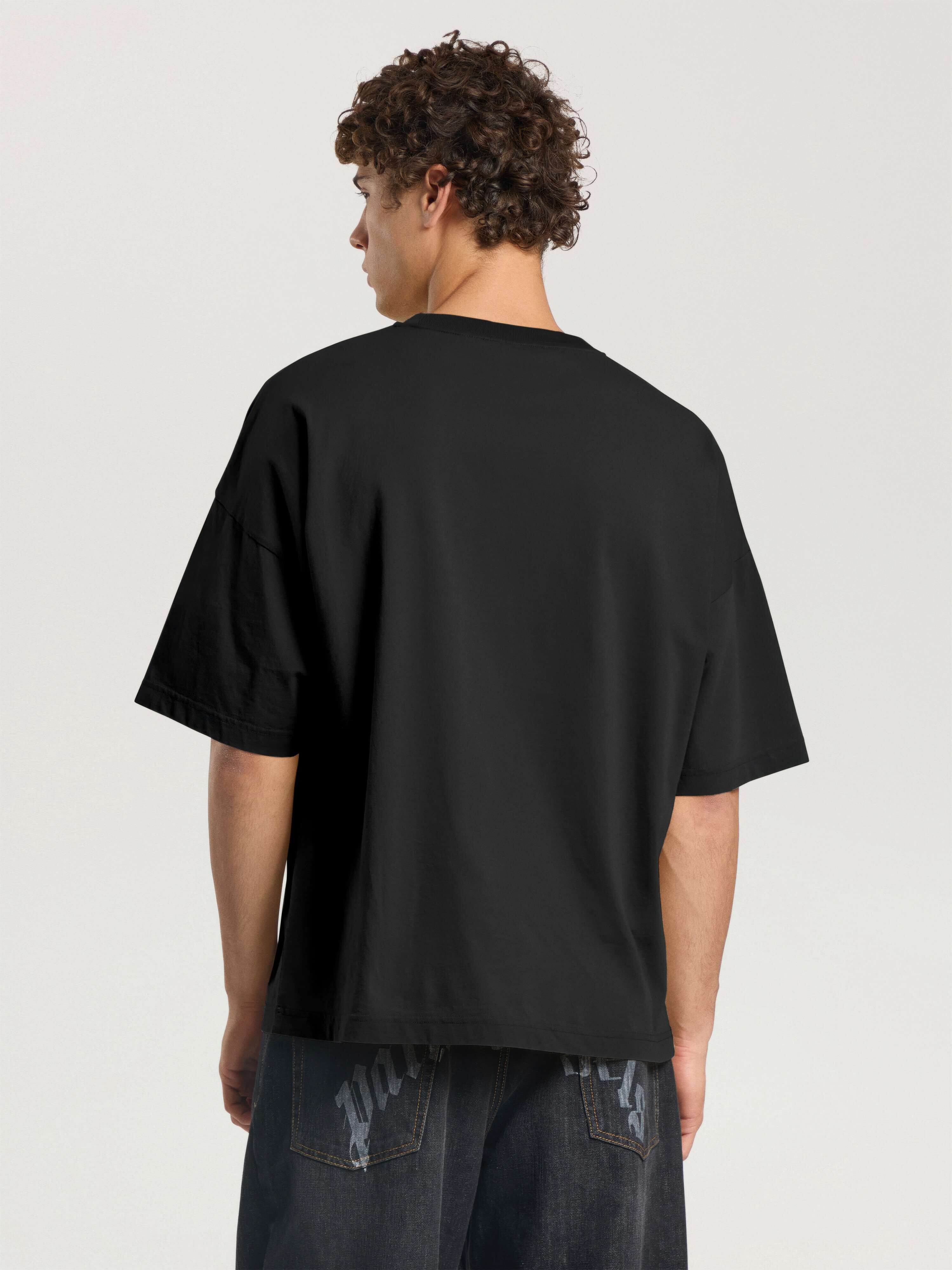 Vintage Box Logo Loose T-Shirt PALM ANGELS Vintage Box Logo Loose T-Shirt BLACK - OFF WHITE PAMAA03F26JR04