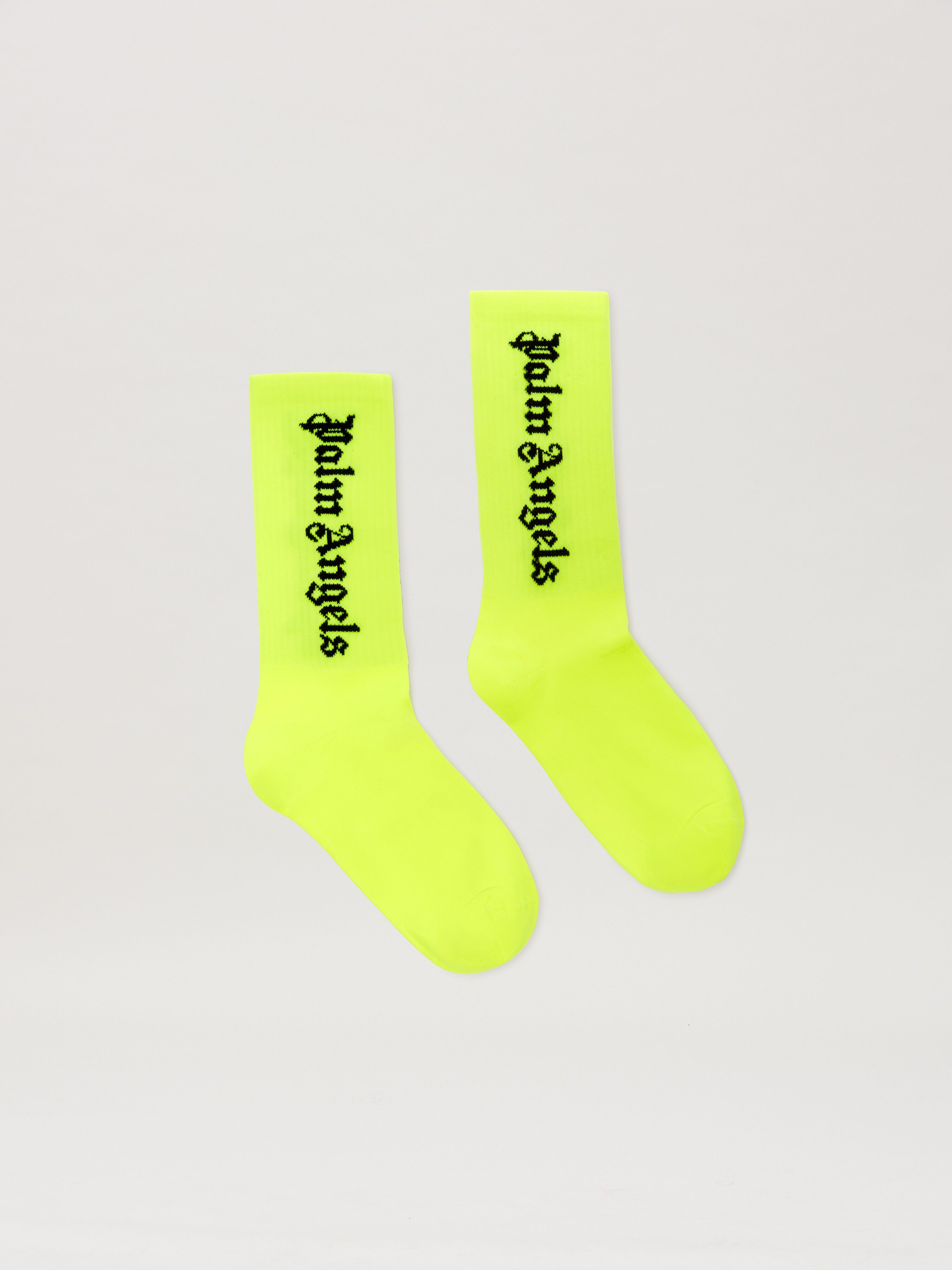 PALM ANGELS  Socken mit Logo YELLOW FLUO BLACK PBRA005S25KNI001