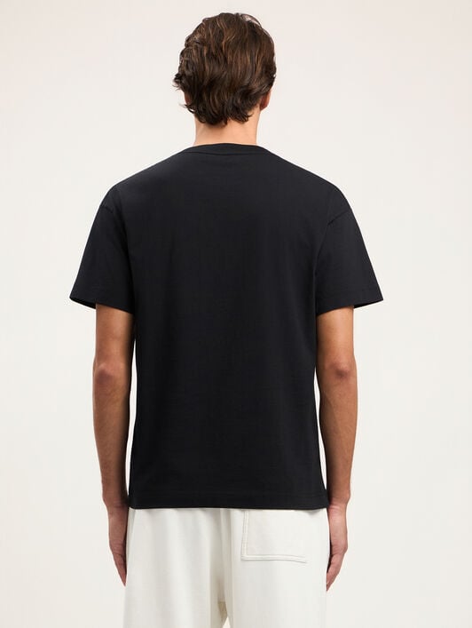 PALM ANGELS Neck Logo T-Shirt BLACK OFF WHITE PMAA109S26JER008