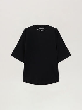 PALM ANGELS Classic Logo Over Tee BLACK WHITE PMAA002C99JER001