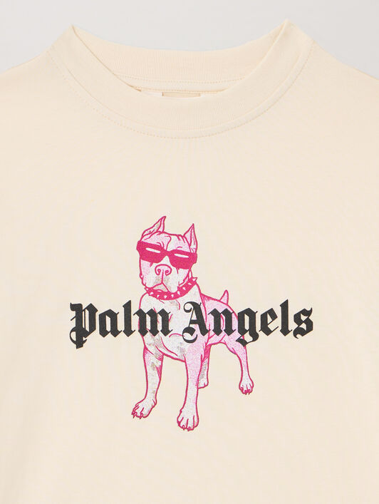 PALM ANGELS Palm Dog T-Shirt OFF WHITE PGAA002S26JER009