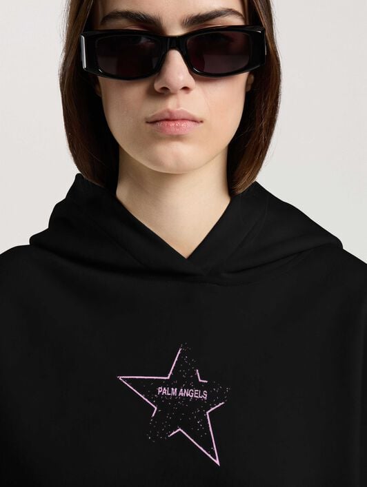 Icon Palm Loose Hoodie PALM ANGELS Icon Palm Loose Hoodie BLACK - PINK PAWBB05W26FL02