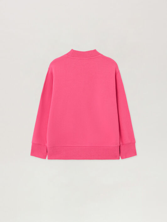 PALM ANGELS Curved Logo. Crewneck FUCSIA/FUCHSIA PGBA013S26FLE001