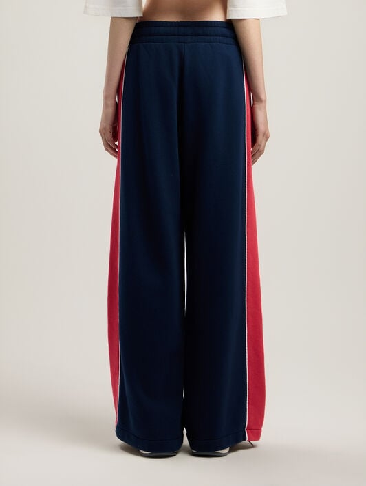 PALM ANGELS Classic Logo Sweatpants NAVY BLUE RED PWCH02AS26FLE001