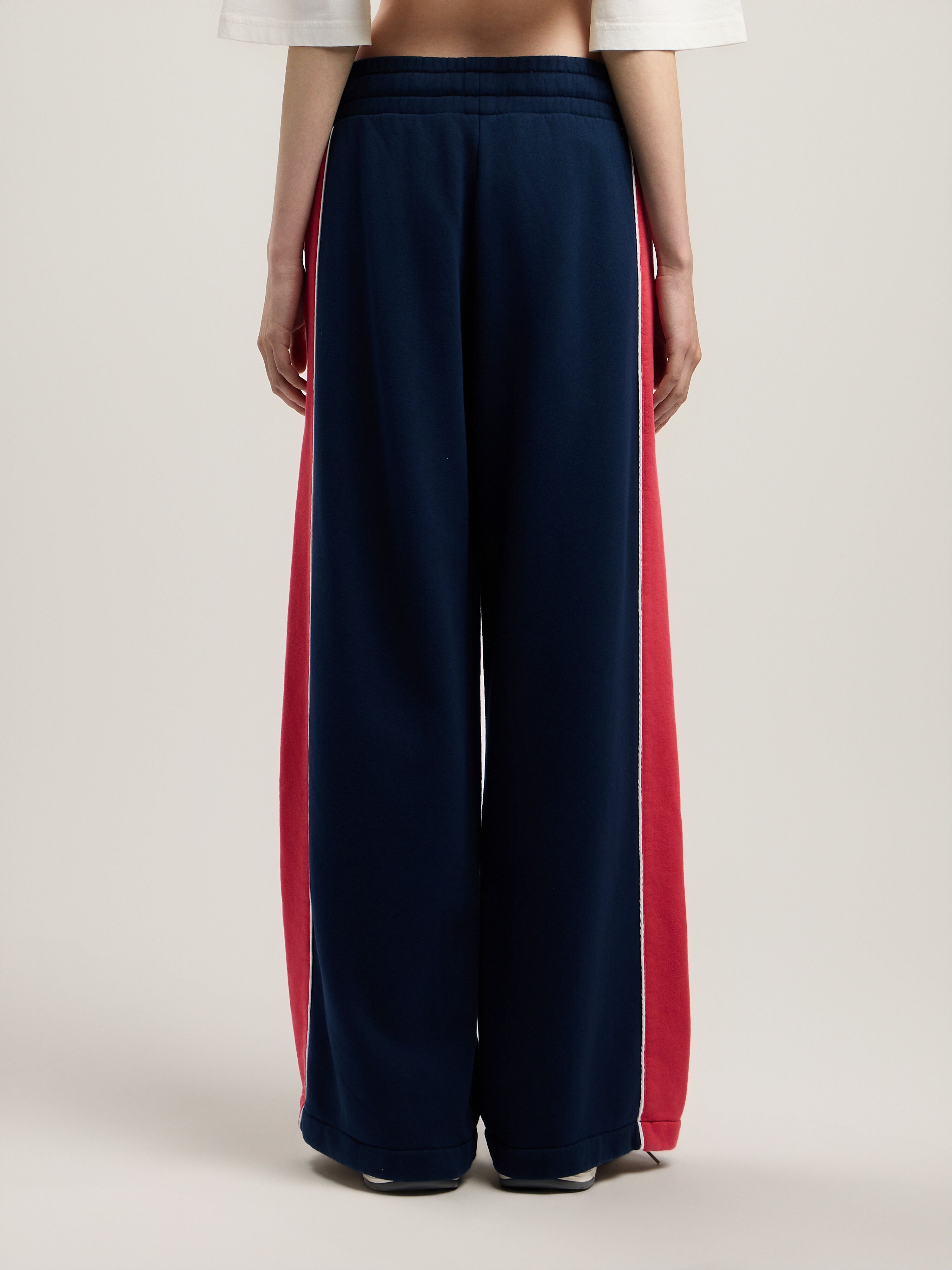 PALM ANGELS Classic Logo Sweatpants NAVY BLUE RED PWCH02AS26FLE001