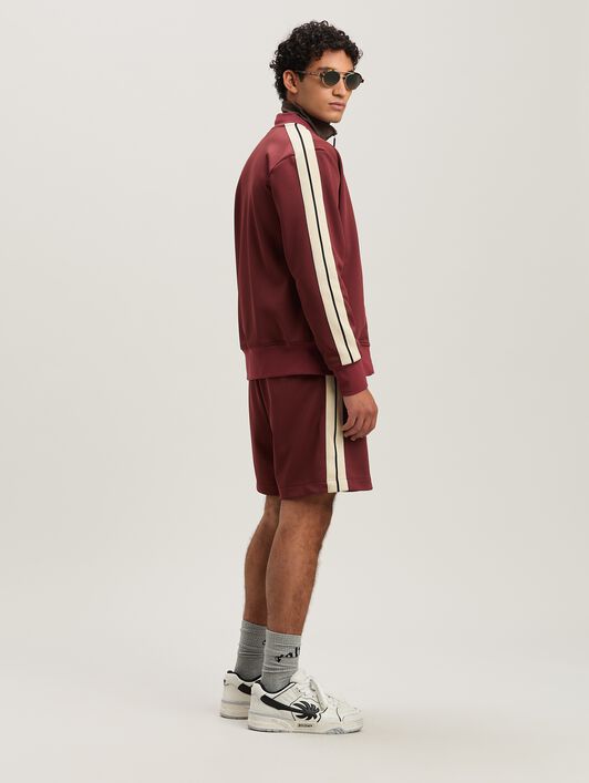 PALM ANGELS  Embroidered Logo Track Jacket BURGUNDY - OFF WHITE PMBD061S25FAB001
