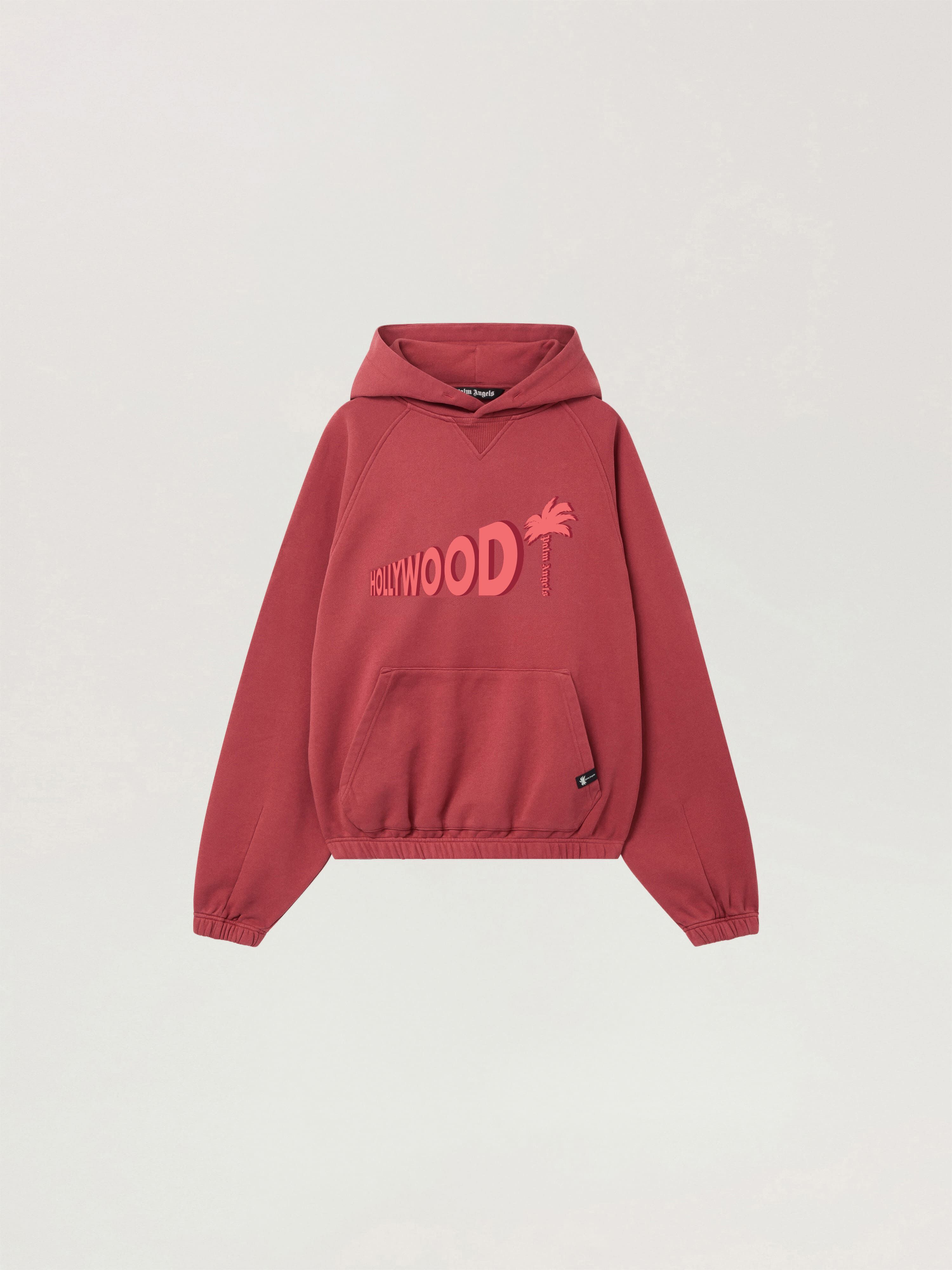 Sunset Blvd Palm Loose Hoodie PALM ANGELS Sunset Blvd Palm Loose Hoodie BRICK RED - RED PAMBB04W26FL02