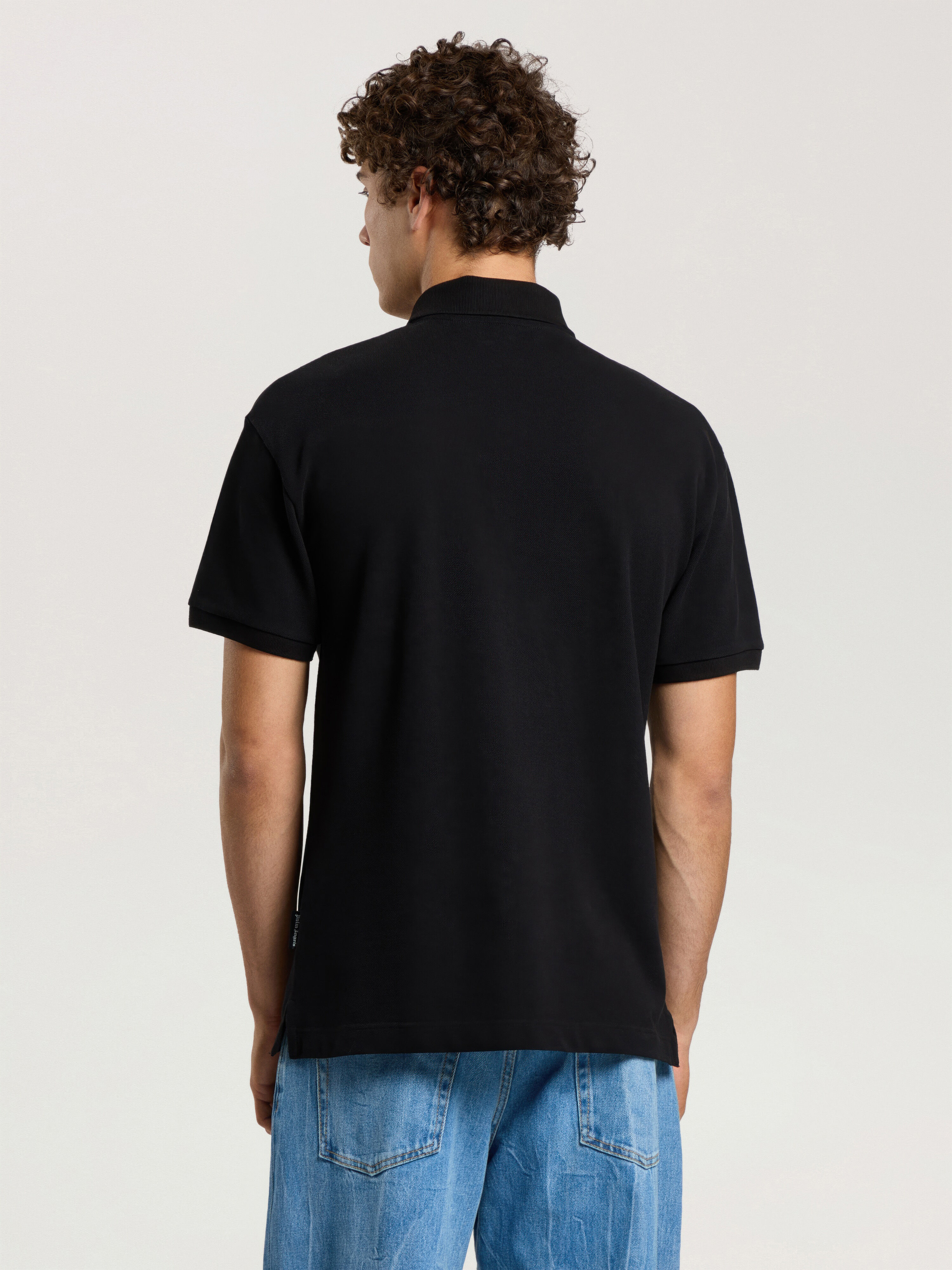 Logo Spray Regular Polo Shirt PALM ANGELS Logo Spray Regular Polo Shirt BLACK - GREY PAMGB02F26FB02