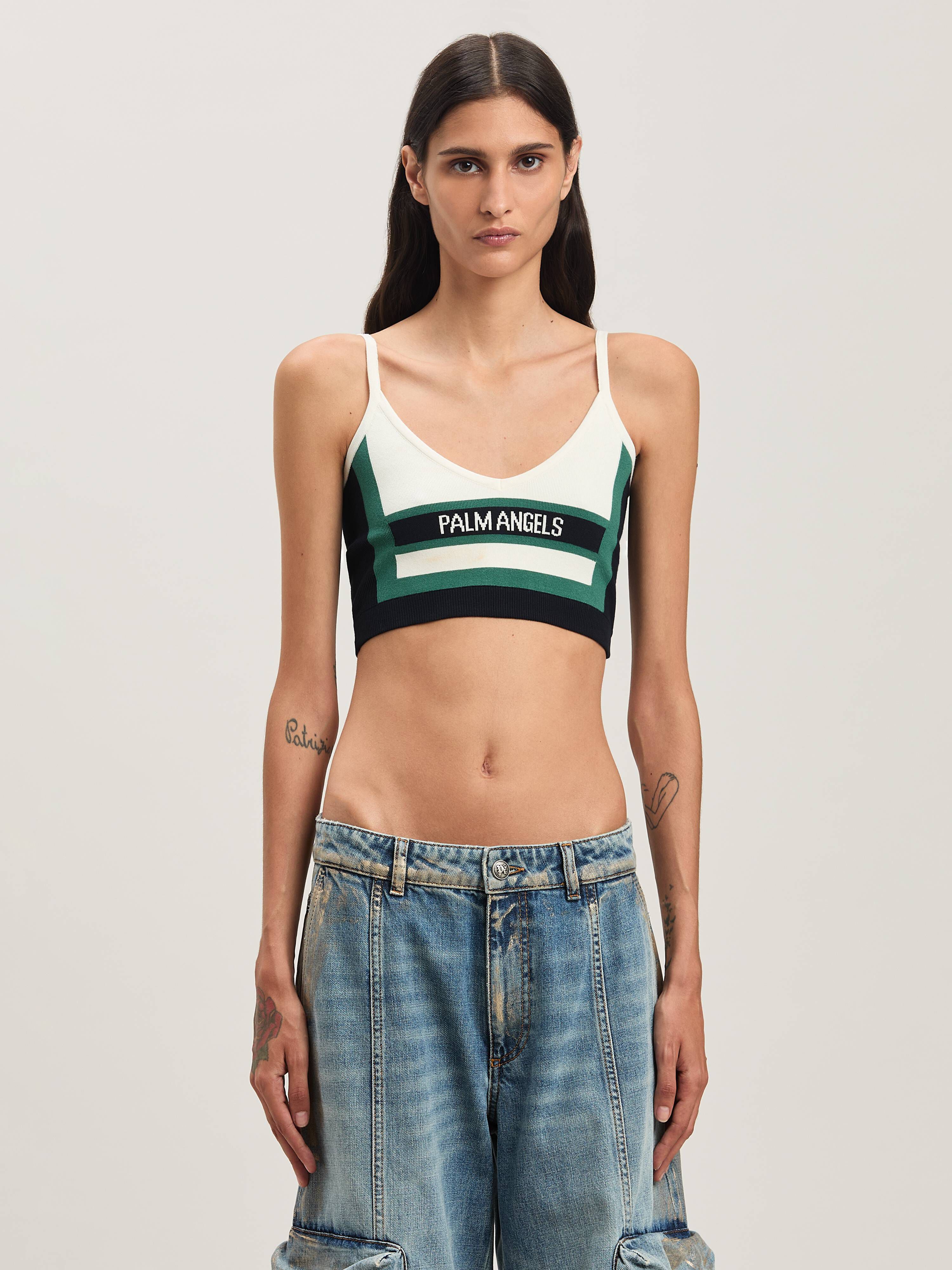 PALM ANGELS  Racing Tank top NAVY BLUE - OFF WHITE PWHT027S25KNI001