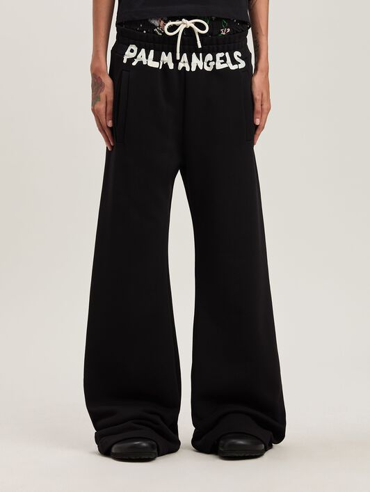PALM ANGELS  Jogginghose mit Block-Logo BLACK - OFF WHITE PWCH025S25FLE002