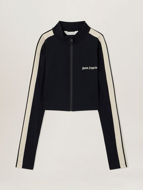PALM ANGELS Classic Logo Training Jacket BLACK - OFF WHITE PAWVO04F26FB01