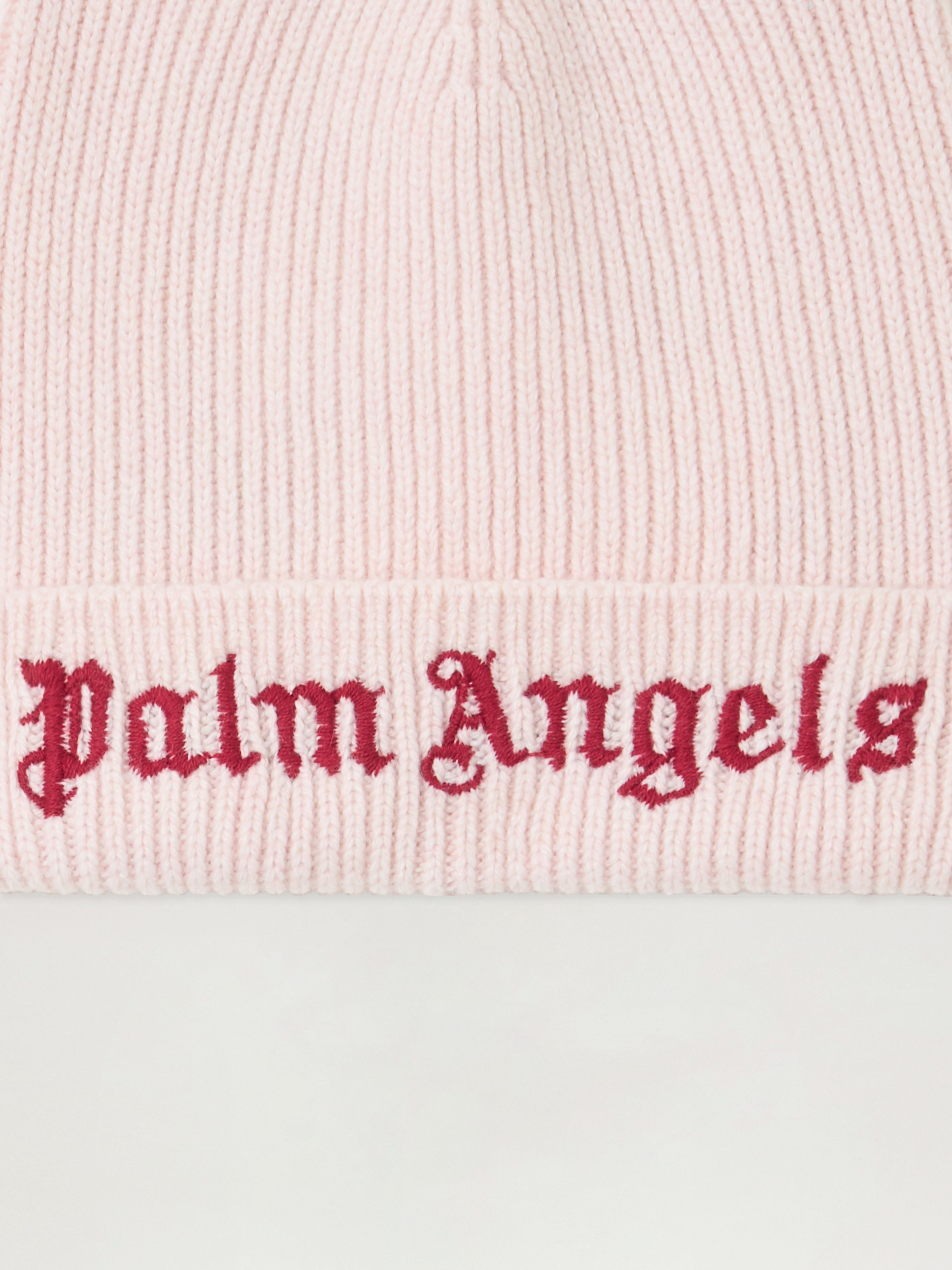 Palm Angels Logo Knit Beanie In Pink