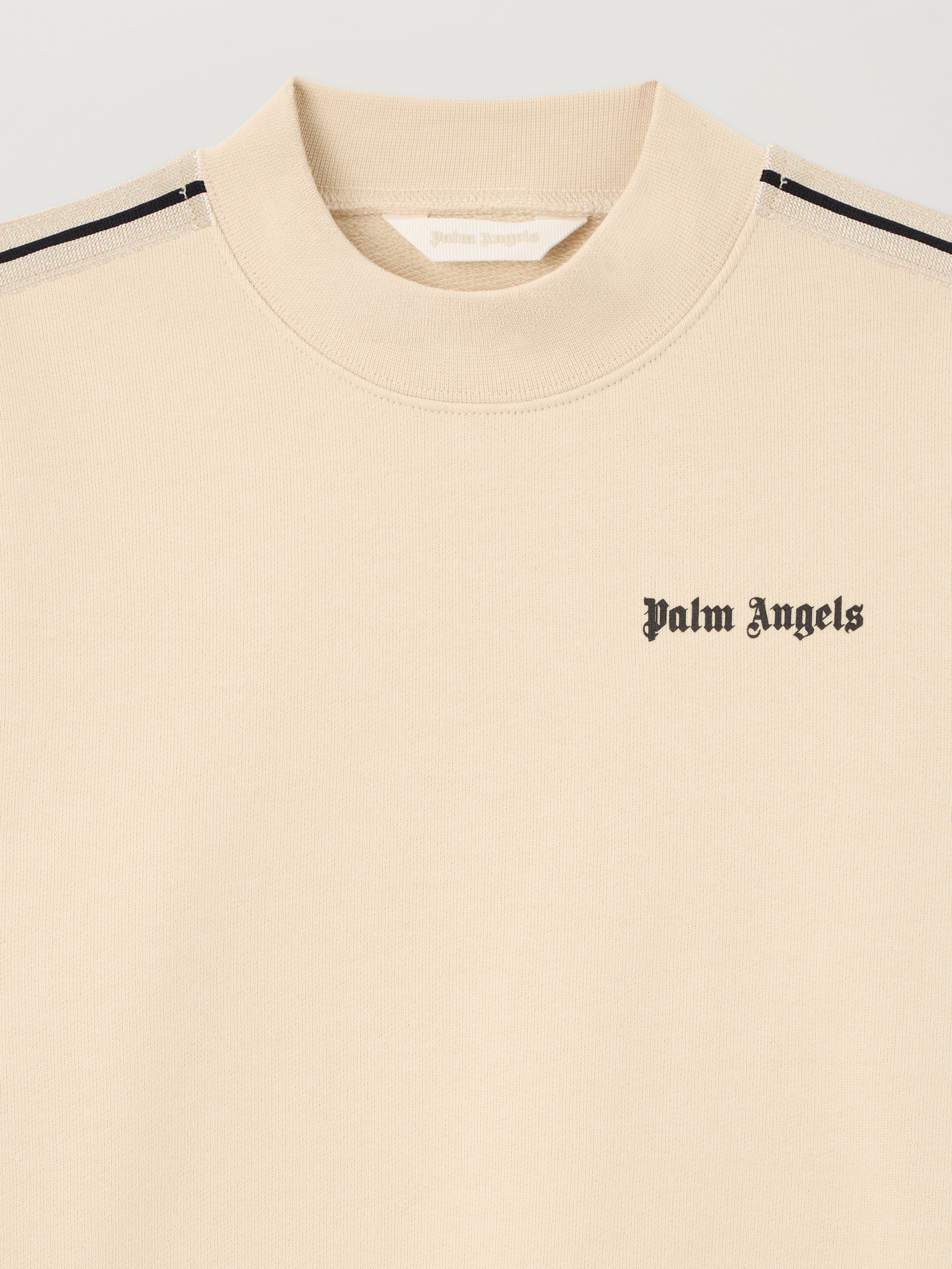  Palm Angels Curved Logo Stripe T-shirt Kids  Sabbia/sand 