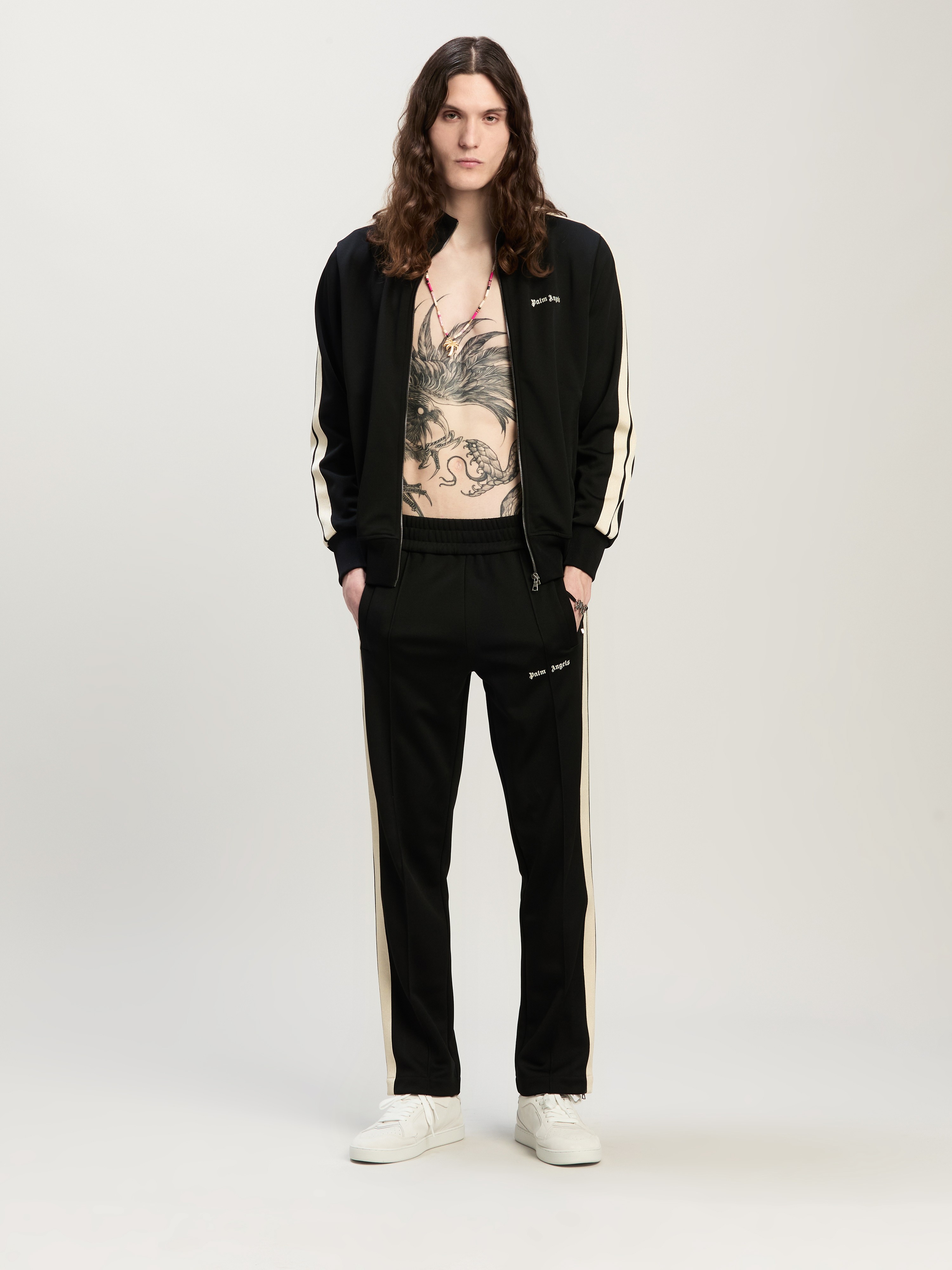 Shop Palm Angels Embroidered Logo Track Jacket