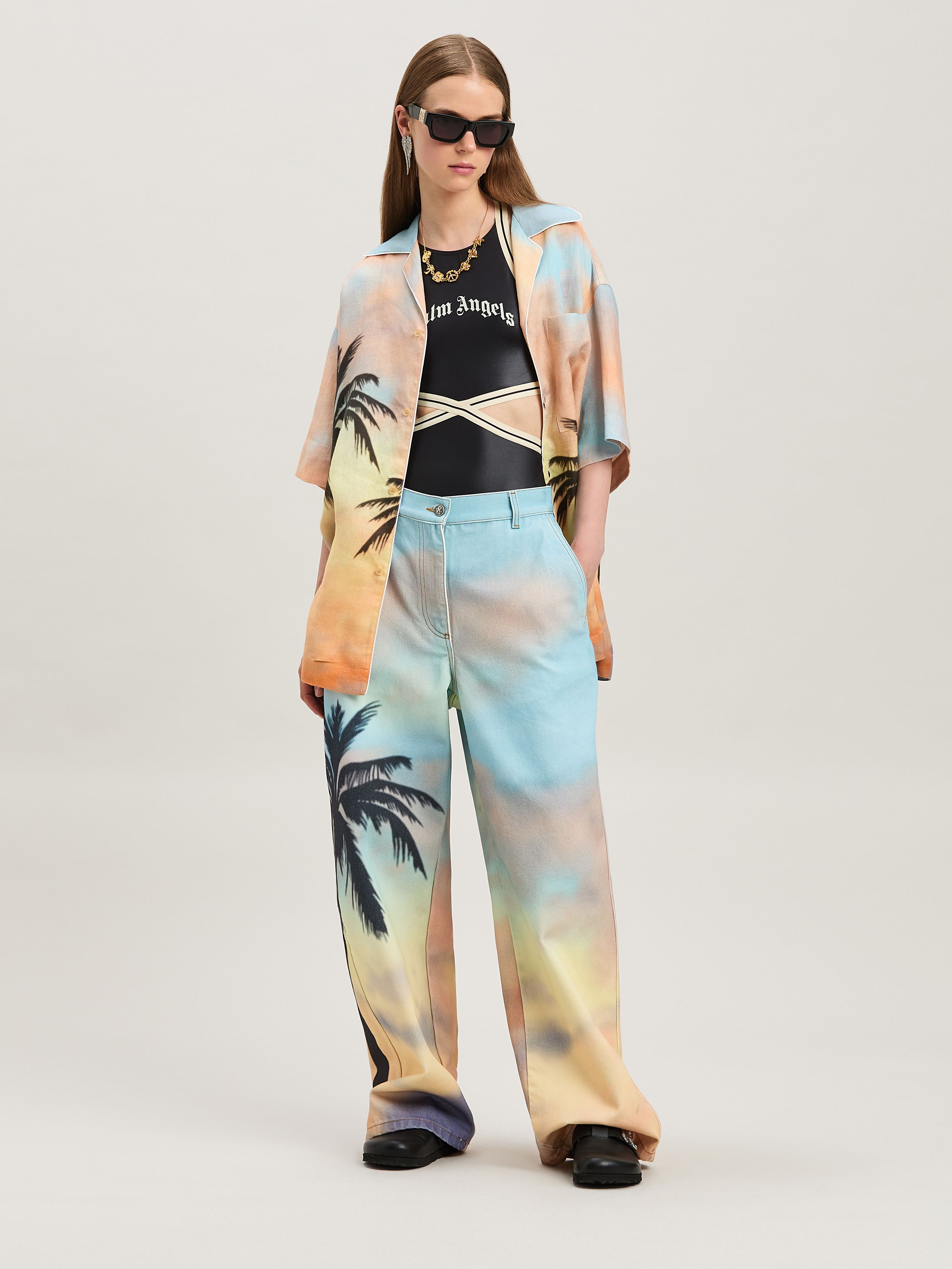 Shop Palm Angels Track Swimsuit