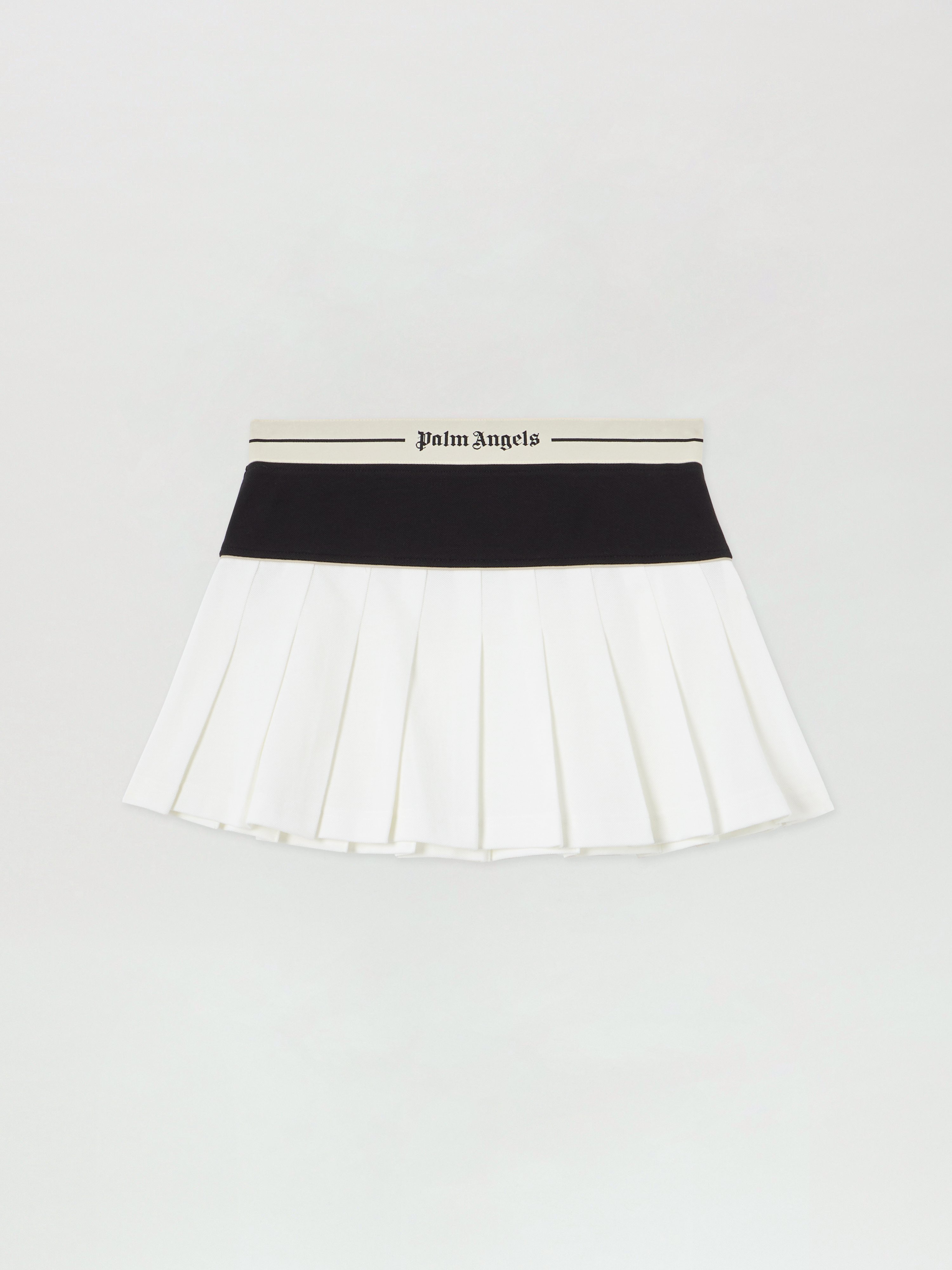 Palm Angels Logo Skirt Straight Cut Contrast Waistband In Multi