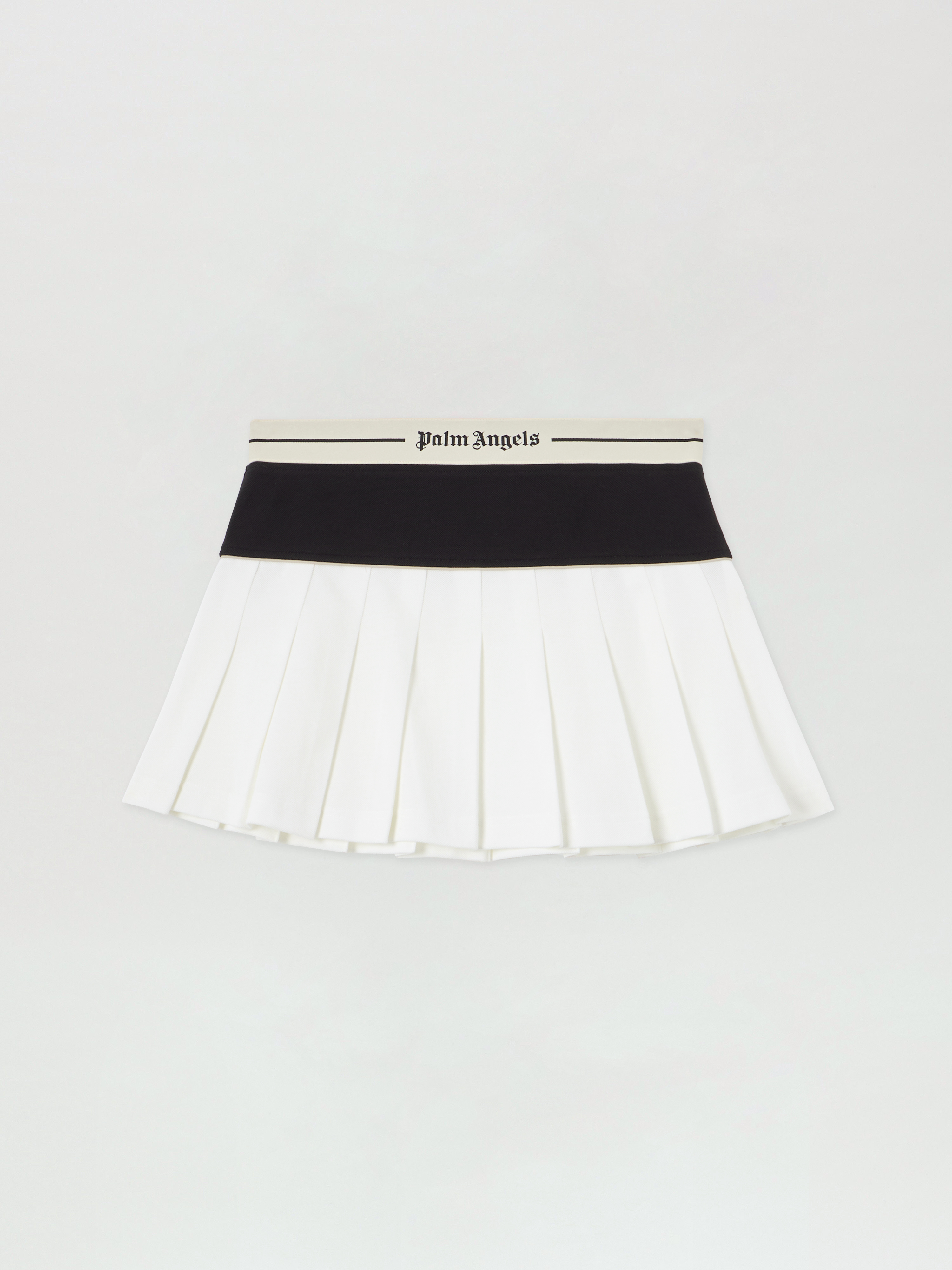 Palm Angels Logo Skirt Straight Cut Contrast Waistband In Multi
