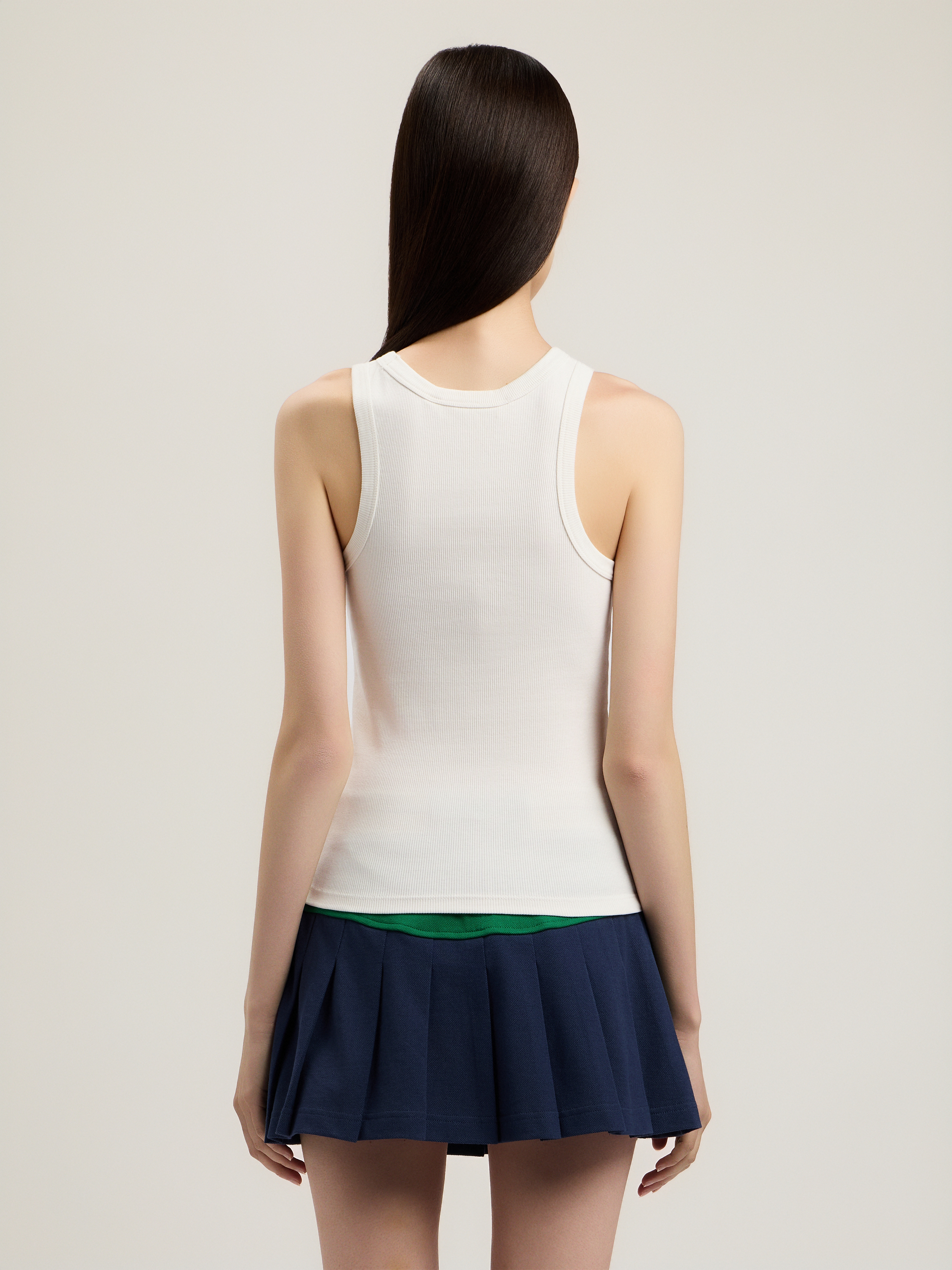 Palm Angels Classic Logo Fitted Tank Top In White