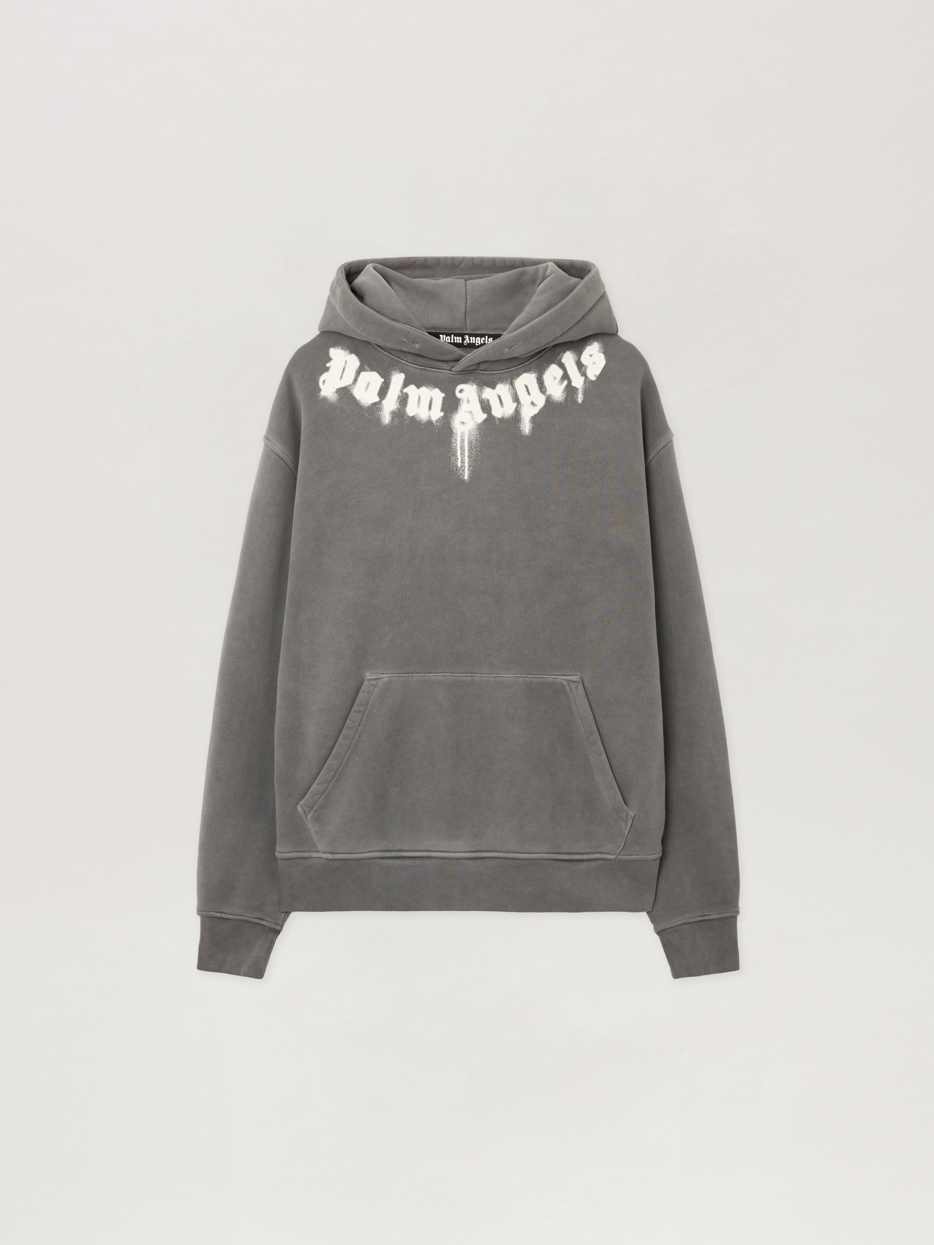 Neck Logo Regular Hoodie in DARK GREY - OFF WHITE for Men | Palm