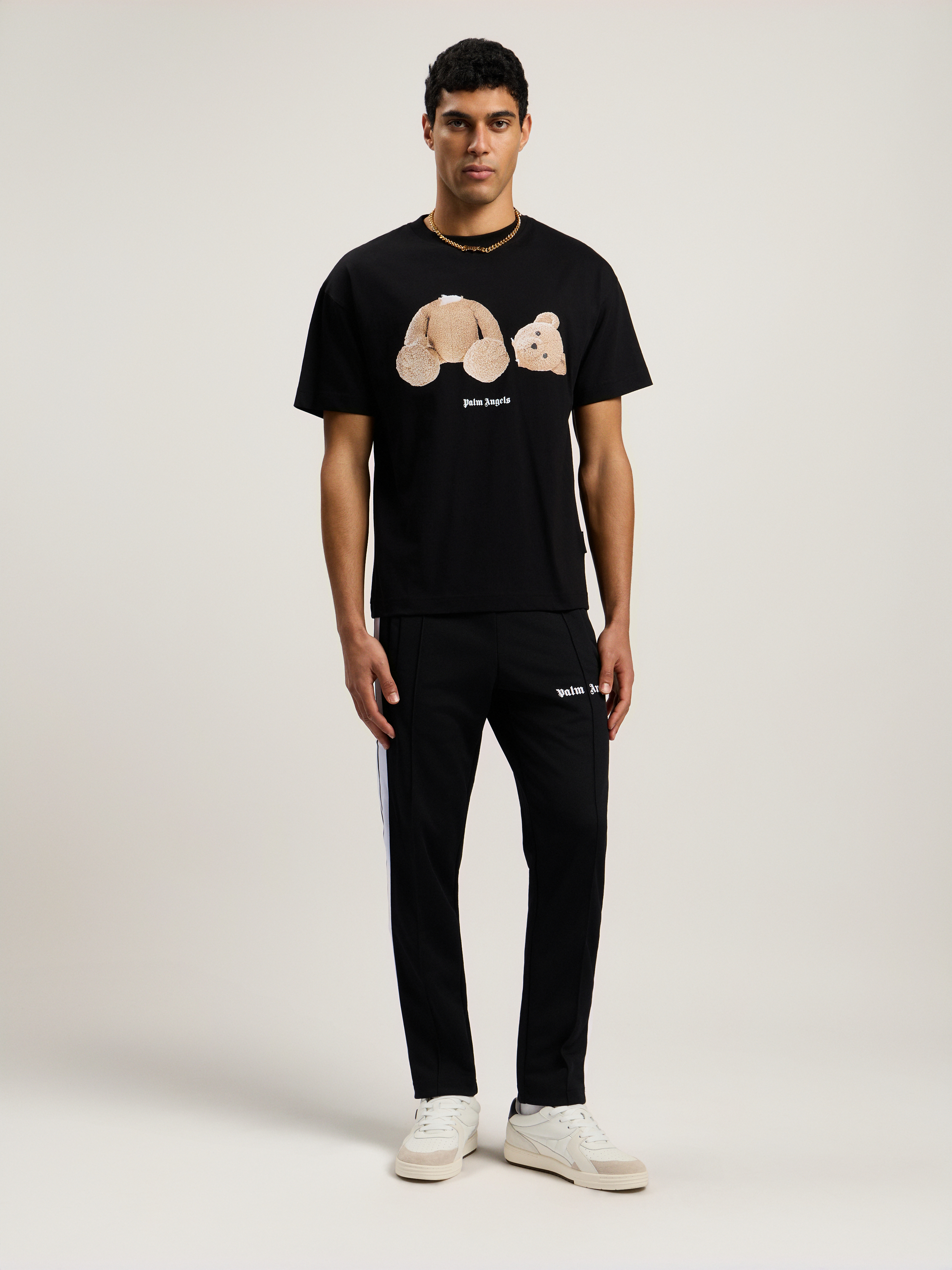 Palm Angels Broken Bear Graphic T-shirt In Black