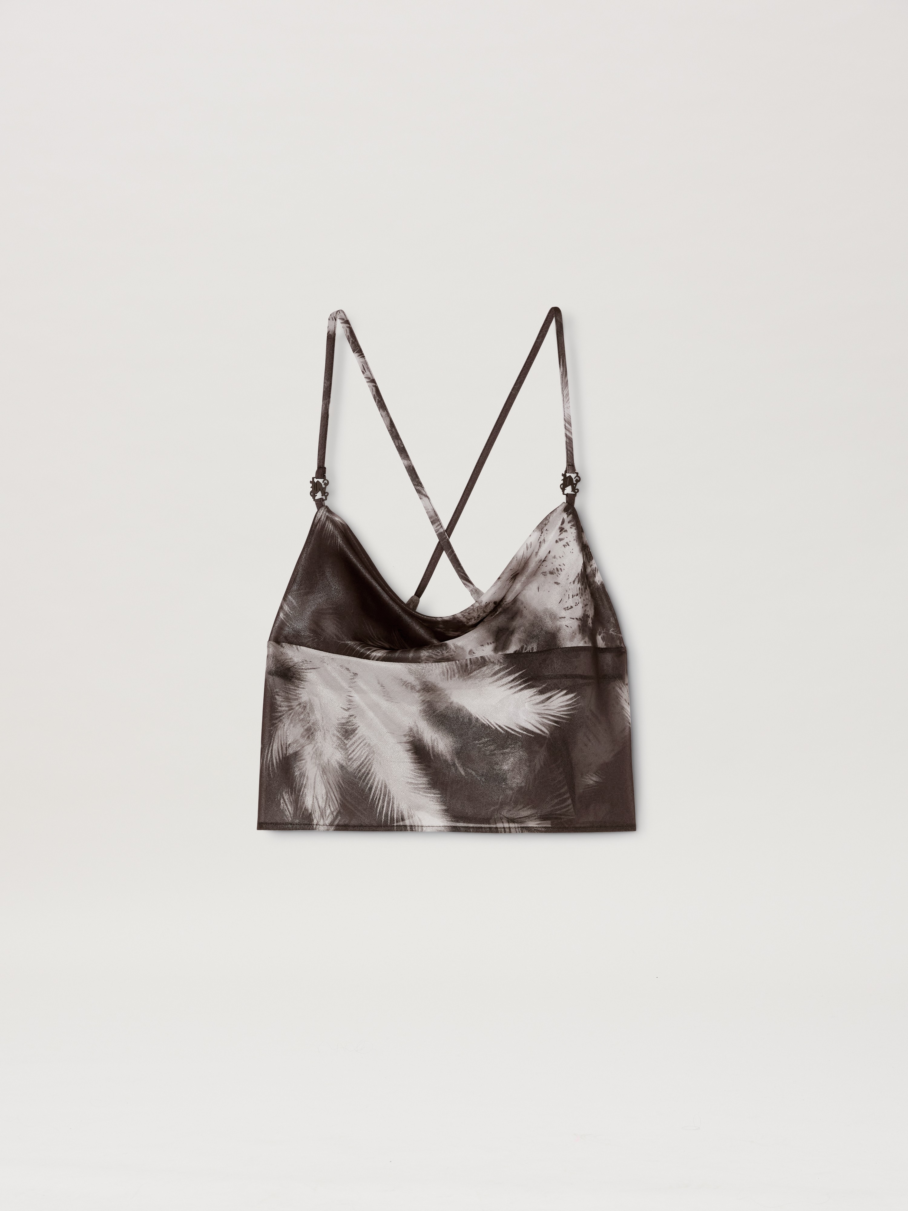 Palm Angels BLACK BLUEPRINT PALMS TOP BLACK - OFF WH