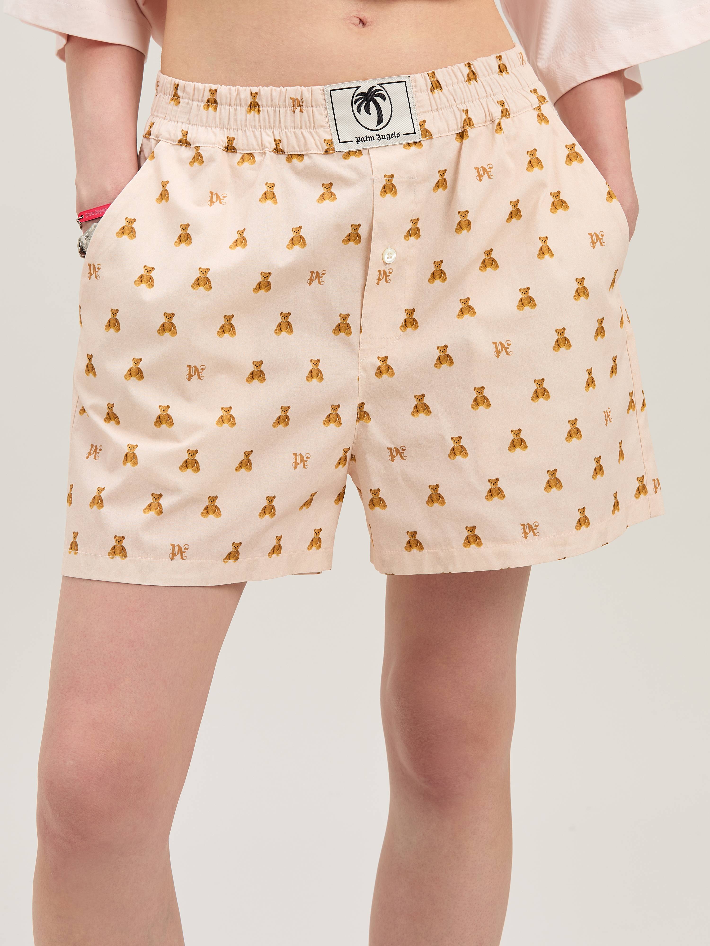 Shop Palm Angels Bear And Monogram Shorts