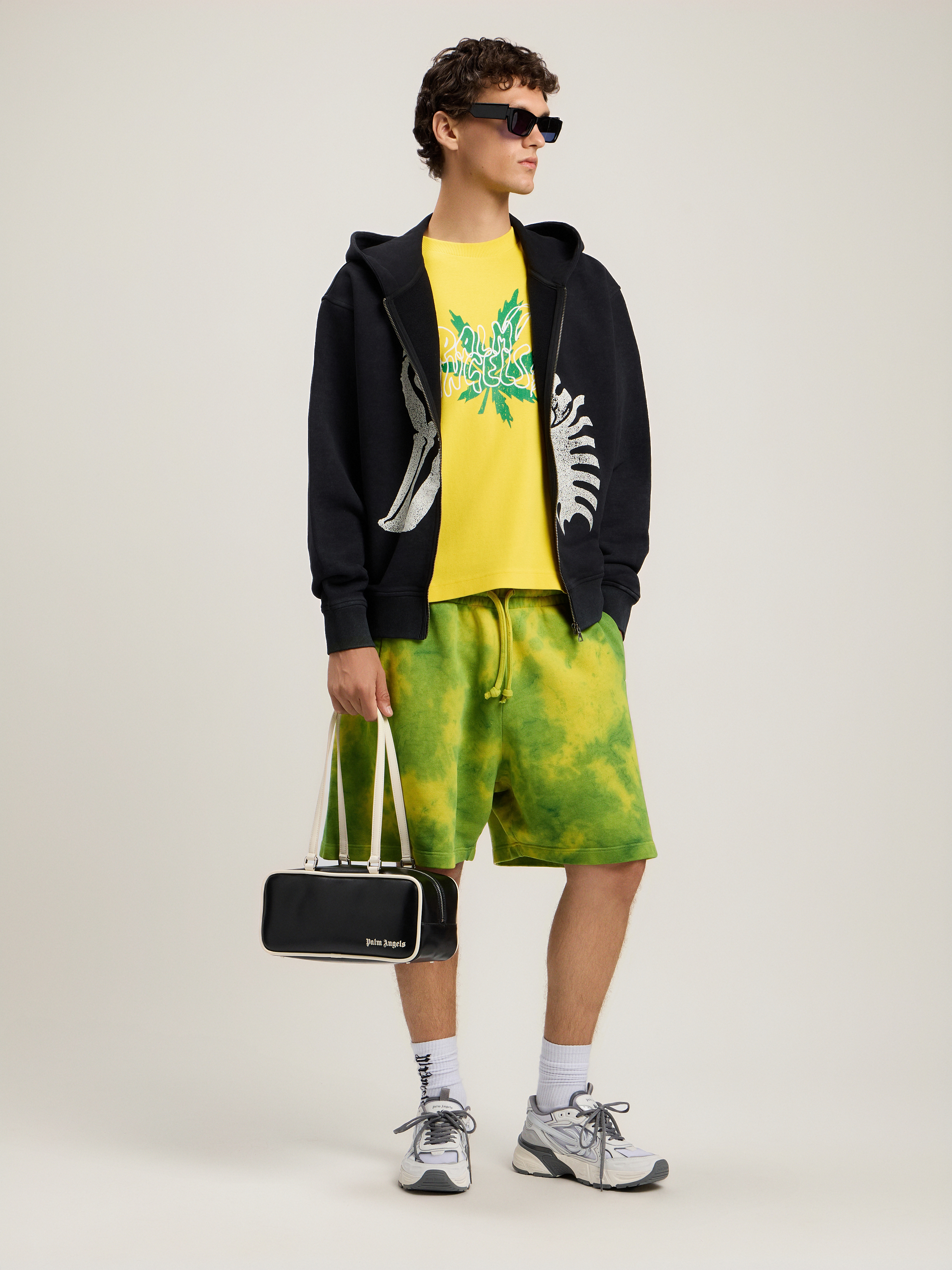 Palm Angels Palm Leaf Graphic T-shirt In Yellow